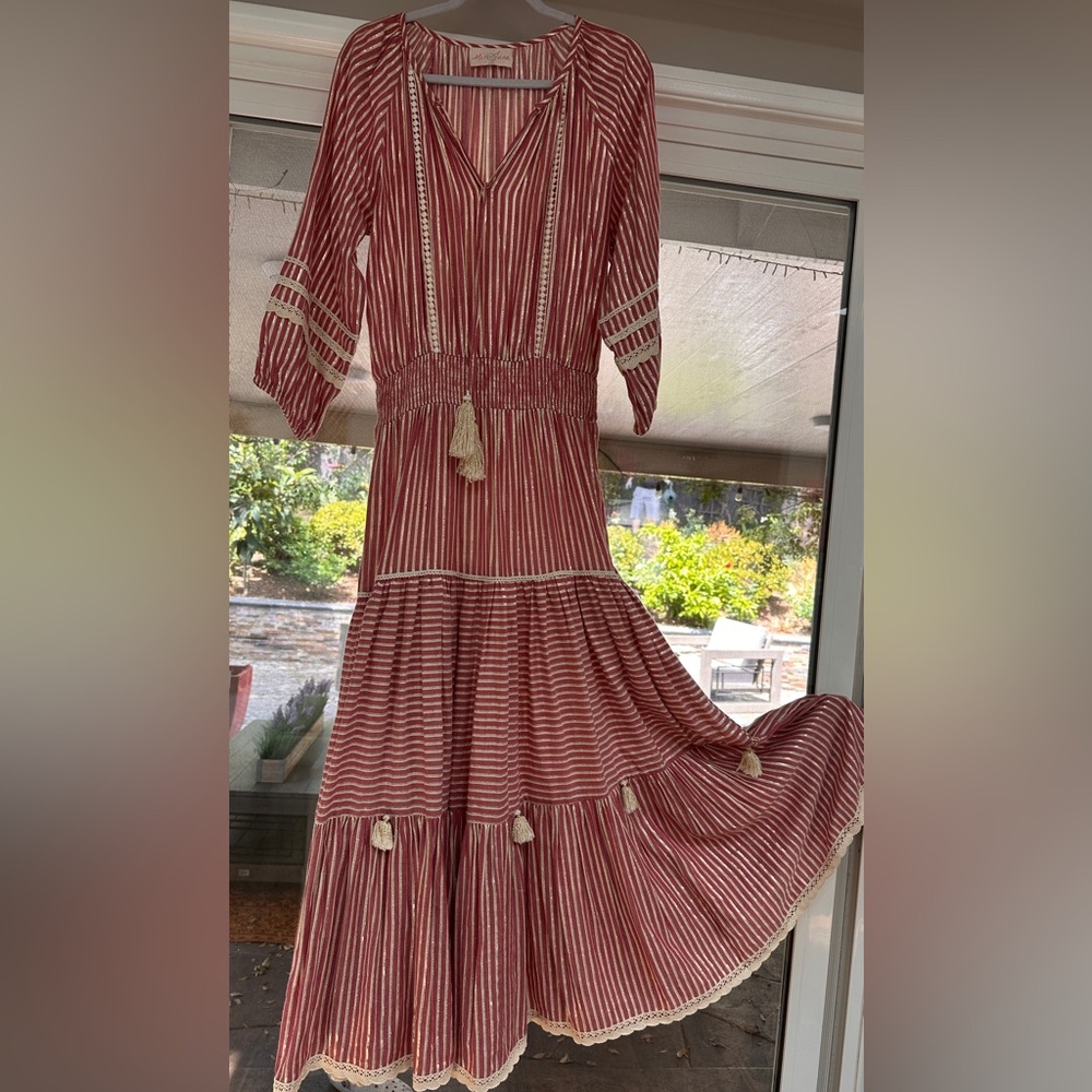 Miss June Paris Striped Boho Maxi Dress - Picture 3 of 5